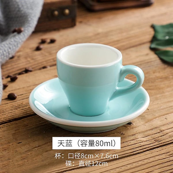Macaron Espresso Sort Italiensk Kaffekop Blue