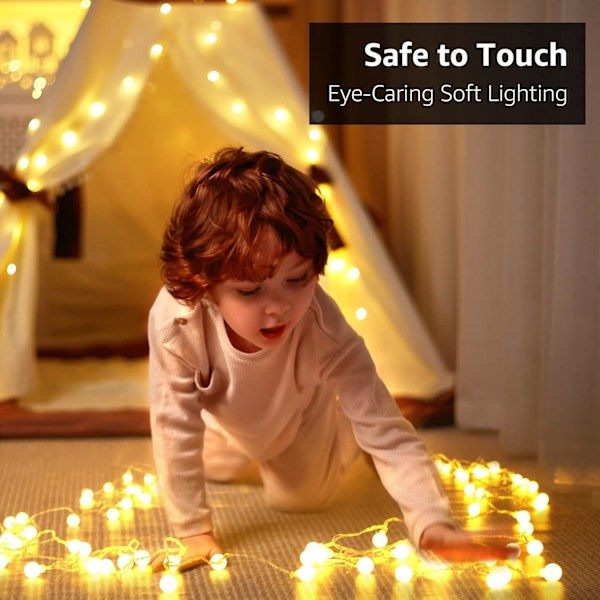 Fairy Lights Bollar 10M 100 LED, utomhusfestbelysning, perfekt elektrisk julbelysning för inomhus, utomhusbalkong, trädgård, bröllopsfest