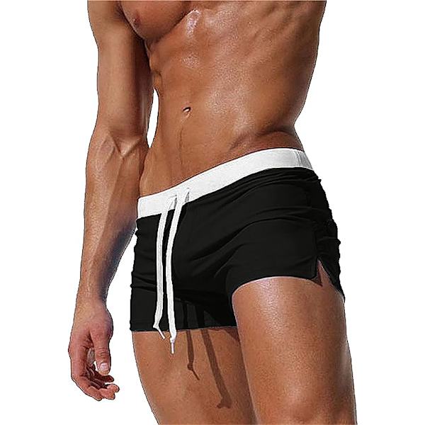 Herre Badebukser Hurtigtørrende Badebukser Badetøj Boardshorts Justerbar Snøre Badebukser Strandshorts Boxer med Lynlåslomme