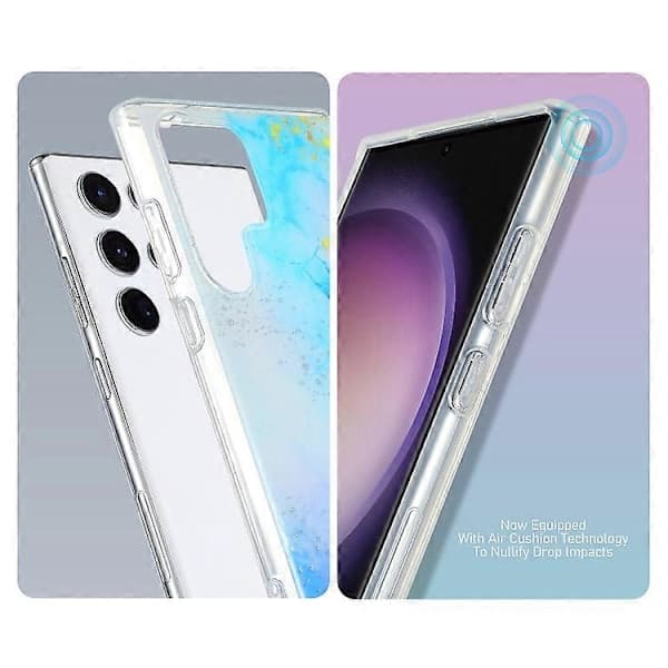 Dobbeltsidig IMD marmor telefondeksel for Samsung Galaxy A24 4G