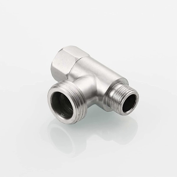 3-vejs 3/8\" og 1/2\" 3-vejs Adapter T-stykke Rustfrit Stål 3/8\" Vandledning T-fitting Børstet Nikkel-Yvan