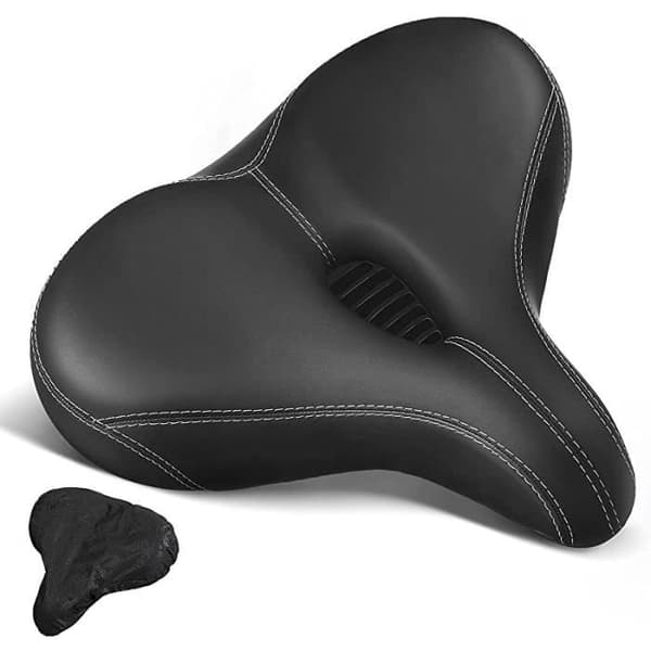 Selle cykelsadel - Extra stor - Memoryskum - Ergonomisk komfort - Svart