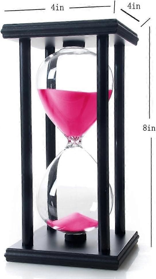 60 minuters timglas, trätimglas, lämplig för studier, matsal, kontor, vardagsrum Pink black
