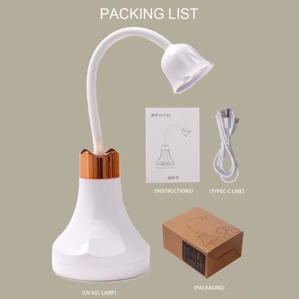 Mininagellampa - MOMOTOU - 18W - 6 LED-pärlor - USB - Vit