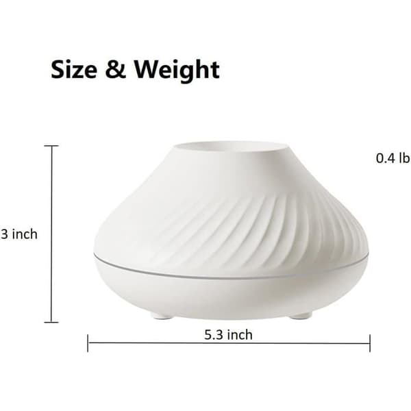 Aromaterapi eterisk oljediffuser, 7 flammefarger, egnet for hjem og soverom (hvit).