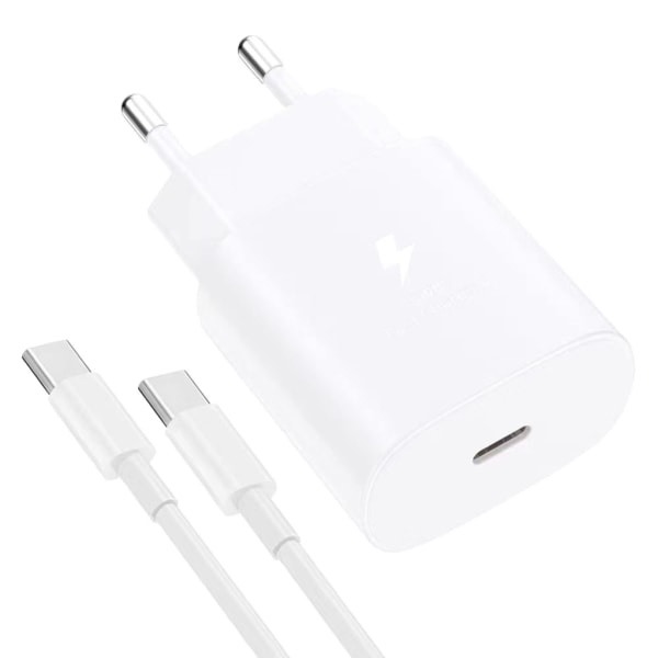 USB C-laddningskontakt Snabb och säker telefonladdningsadapter för GalaxyS23, S22, S21, S20, S10, Note 20, A53, A52, A33 A7 White - EU