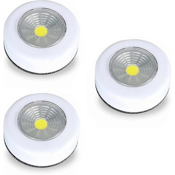 LED-batteridriven självhäftande lampa, självhäftande skåpslampa, självhäftande kökslampa, LED-skåpslampor, batteridrivna LED-skåpslampor 3-pack