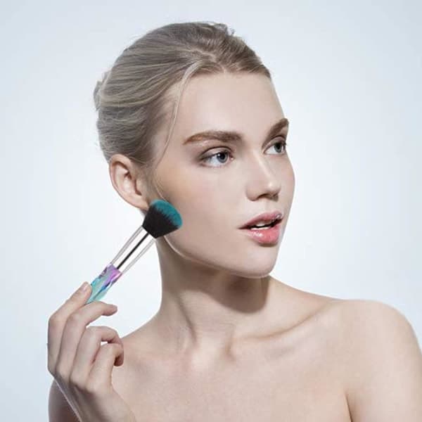 Professionelt makeupsæt med 10 bløde børster til øjenbryn, læber og konturer White