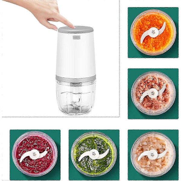 Mini Blendere Til Baby, Mini Foodprocessor, 300ml Baby Blender, Mini Elektrisk Hakker, Mini Foodprocessor Med USB Opladning