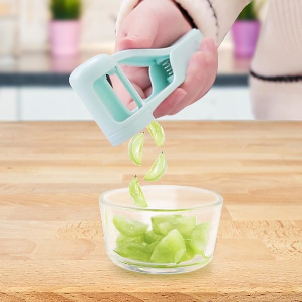 Drue Cutter til småbørn, Tomatskærer, Jordbærcutter, Kirsebærcutter, Bananskærer, Nyttige Tekniske Gadgets til Køkken 2 pak