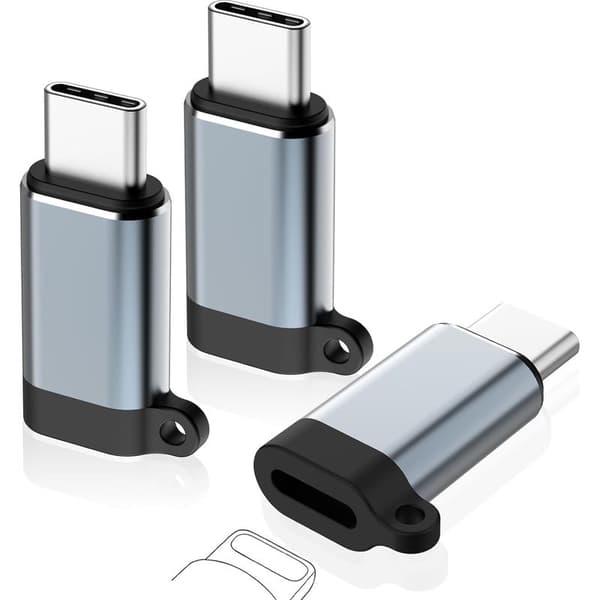3-pack Lightning hona till USB-C-adapter, 36W snabbladdning och datasynkronisering för iPhone 15/16-serien, stöder inte ljud, OTG och 1:a generationens Apple Pencil
