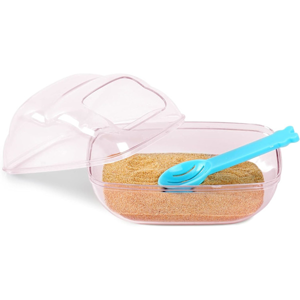 Hamster Sandbadbeholder Stor Transparent Plast Sauna Toalettsett nonspilling for Smådyr，Gerbil，Syrisk Hamster,Mus,Rotte (Rosa, Medium)