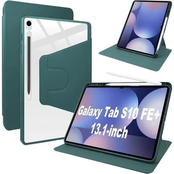 Etui til Samsung Galaxy Tab S10 FE Plus 13.1\" Etui med Penholder & Roterende Stand PU Læder + Akryl