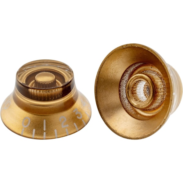 Pro Imperial Inch Size Bell Top Hat Knobs Kompatibel med USA Made Les Paul Style Elektrisk Gitar, Gull (Sett med 4)