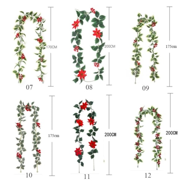 Konstgjord bärranka, simulerad julblomma 8 8