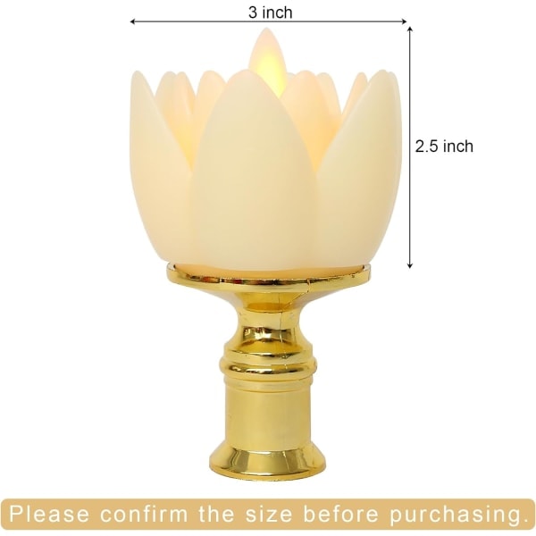 6 stk. LED Lotus Bordlampe, 7,5*3CM Lotus Lamper Elektroniske Buddhistiske Lys Batteridrevet Buddha Flimrende Varm Hvidt Lys