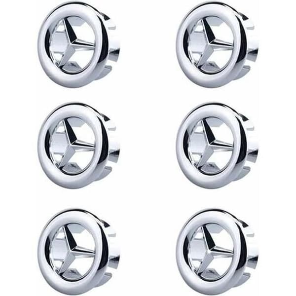 6 delar diskbänksöverflödesring, rund köksöverflödesskydd, diskbänksöverflödeshålstrim, (silver)