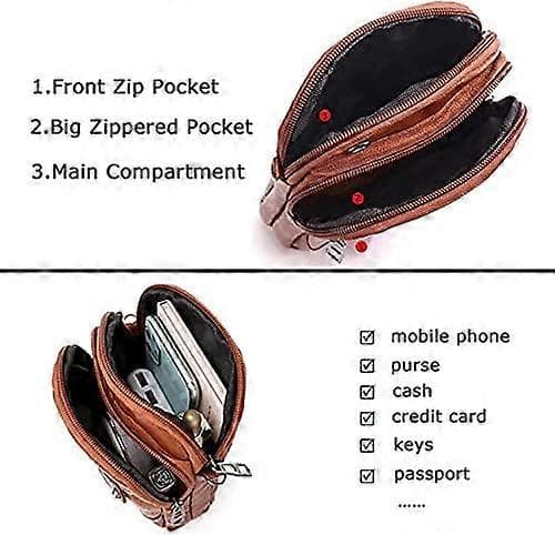 Crossbody telefontaske til kvinder, små bløde læderhåndtasker skuldertasker dame multifunktionel pose mini messenger taske