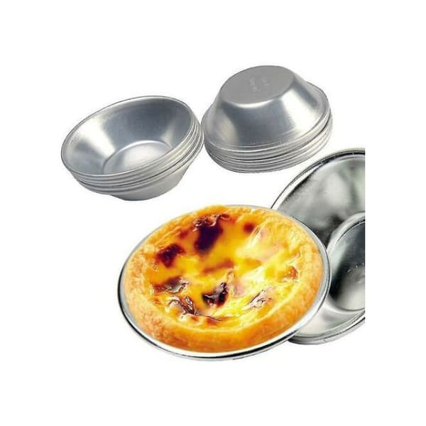 10 återanvändbara non-stick äggtartsformar - För pasteis de nata och konditorkräm - Runda