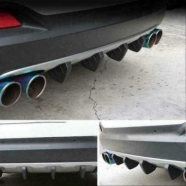 Bagspoiler, bil bagkofanger diffuser finne spoiler læbe autotilbehør (1 sæt (4 stk.), sort) -t