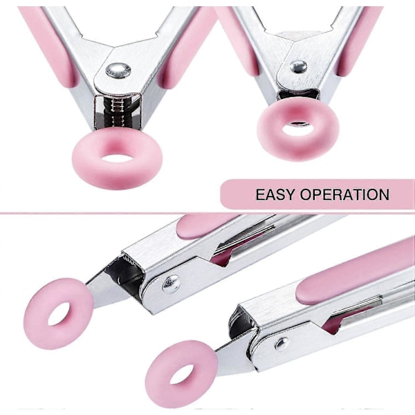 Silikon Serveringstänger 21cm Set Om 3 - Rosa Biff Tänger Grilltänger Rosa Buffétänger-Bra