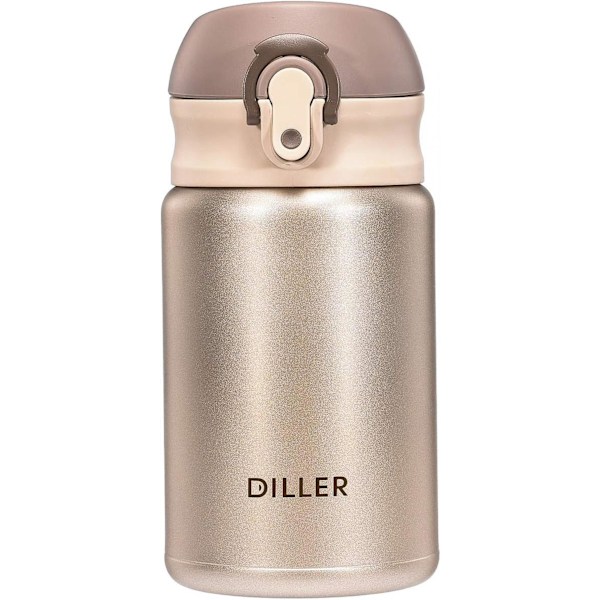 Termosflaska - 300ML Mini Isolerad Rostfri Flaska, Läcksäker Söt Vakuumflaska (Guld)