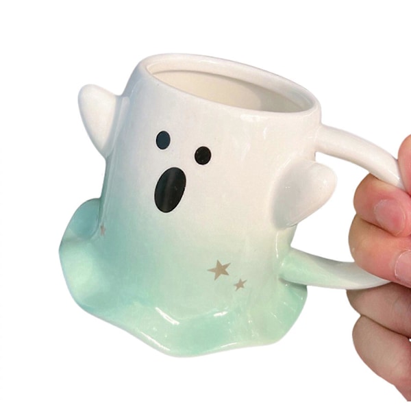 Keramik Kaffemugg Par Kopp Dryckeskopp Halloween Kaffemugg Nymodig Dryckesvara Perfekt för Frukost och Middag Användning Grön Green