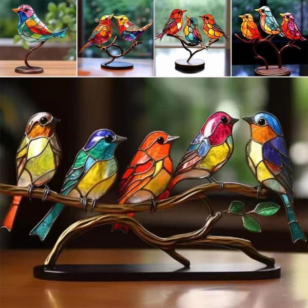 Farverige fugle ornament Fuglefigur