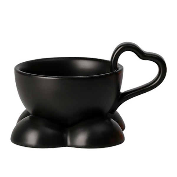 160 ml Hjerte Kaffekop Glas Service med Hjerte Hank Søde Mælk Vand Krus, 100% Ny Black