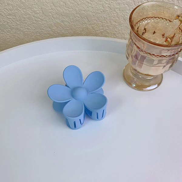 Färgglada blommiga hårklämmor söt stil håraccessoarer hårklämma för tjockt tunt hår blå