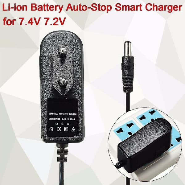 8,4V 1A Smartlader for 7,4V 7,2V Li-ion Li-po Batteri Auto-stopp