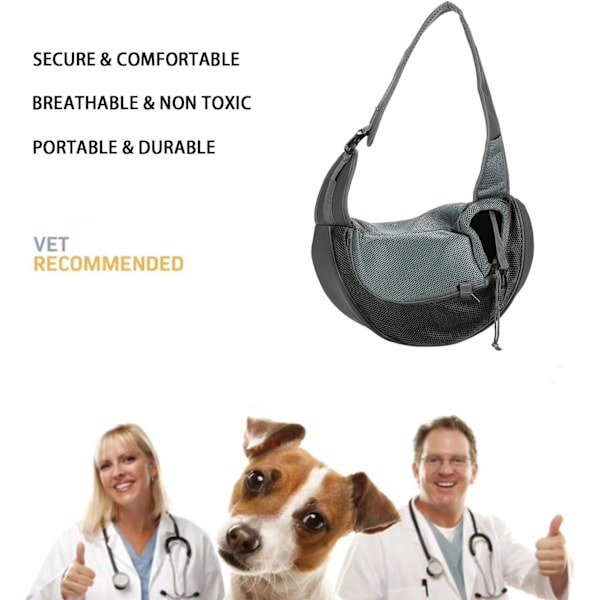 Bärsele för husdjur, hund, katt, valp, axelväska, handsfree, hundbärare framtill med justerbar axelrem, reseväska för husdjur