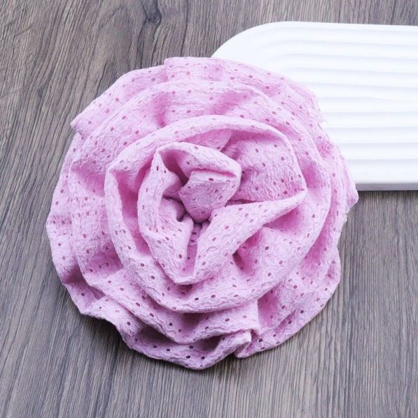 Stor blomst broche stof håndlavede brocher pink