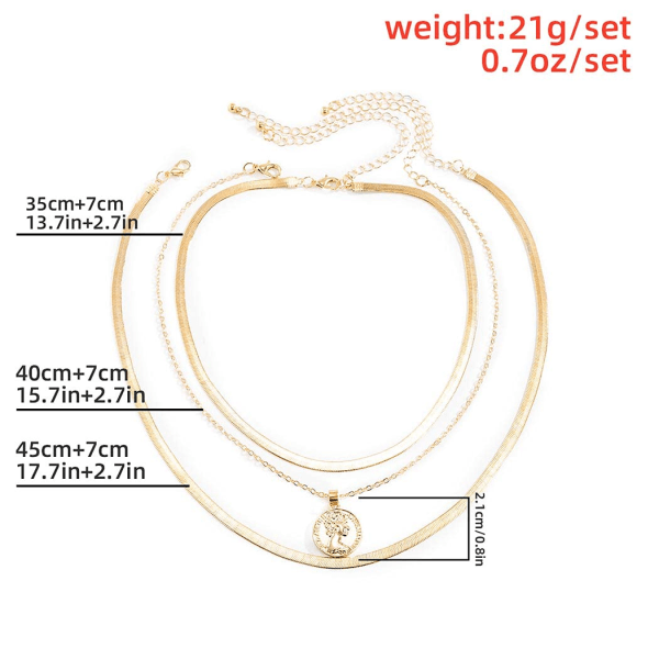 Punk Multilayer Halskæde Stjerne Slange Knogle Link Multilayer Choker Halskæde Lag Papirclips Halskæde Kæde Smykker gold C