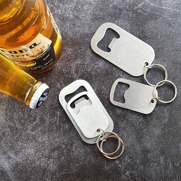 Nøglering i rustfrit stål til kapselåbner, robust og holdbar, 2 stk. til at sende til venner, let og nem at bære,