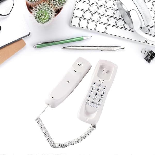 Väggmonterad fast telefon med snabbuppringning - Väggtelefon med minnesknappar White