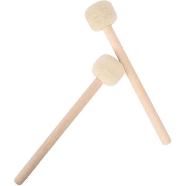 2 stykker højkvalitets uldpind Mallet Hammer træhåndtag præcisionsinstrument tilbehør