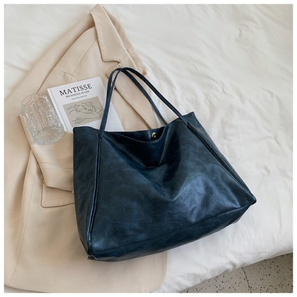 Vintage Handväska i PU-Läder blue