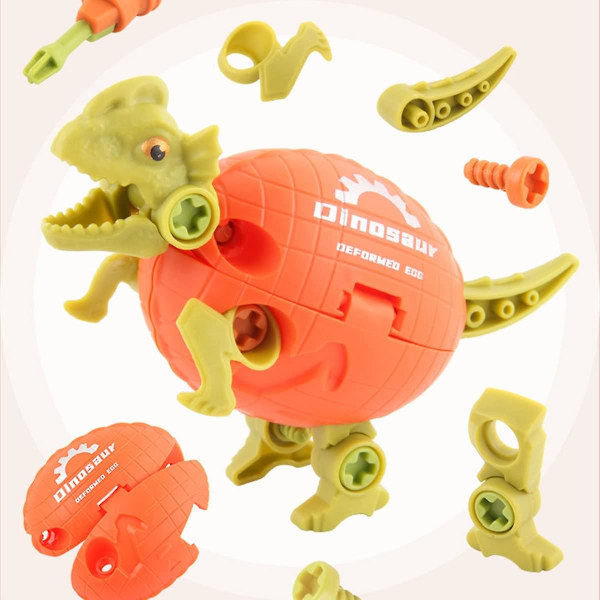 2 Set 8st Plockbara Dinosaurieägg Leksaker, Bygg Dinosaurier Lekset med Manuell Skruvmejsel, Dinosaurieägg Transformationsleksak ST-4