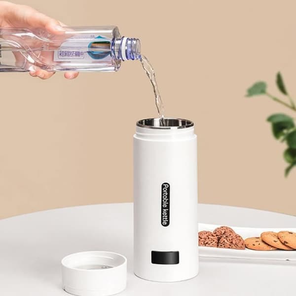 Elektrisk Vannkoker - MOMOTOU - Bærbar Modell - 300ML - Rustfritt Stål - Blå