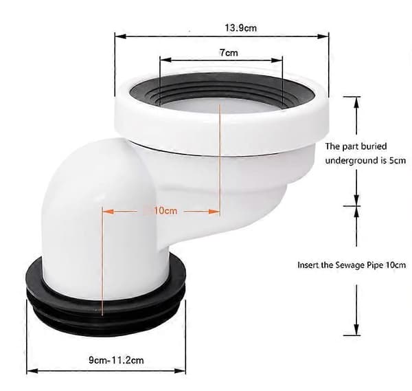100 mm WC-offsettisovitin PVC-jätevesijohdinsovitin WC-tarvikkeet