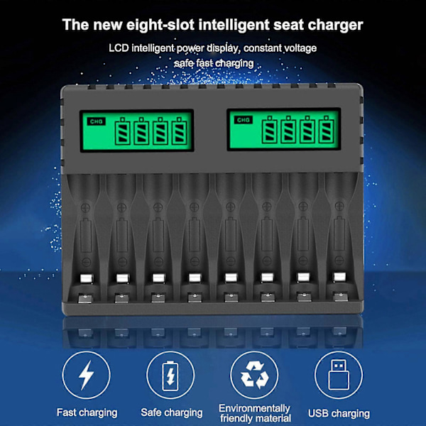 Batterilader for AA AAA Oppladbart Batteri Pålitelige Holdbare Ladere