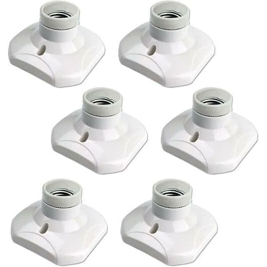E27 Taklampebase - PZCC - PZCC - 6-pakning - Keramikk 500℃ - 60W