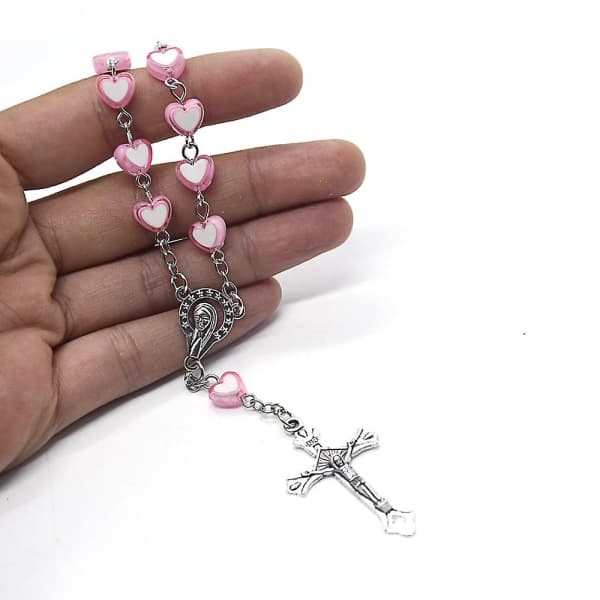 2-pak Mini Rosarium Bil/Lastebil Armbånd Jomfru Maria Kors Henger