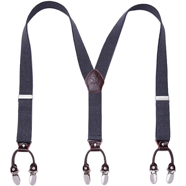 Herrar Byxor Suspender Y-forma Justerbara Suspenderar Byxhängare Salopette Suspenderar Starka Metallklämmor Herrar Suspenderar (Grön)