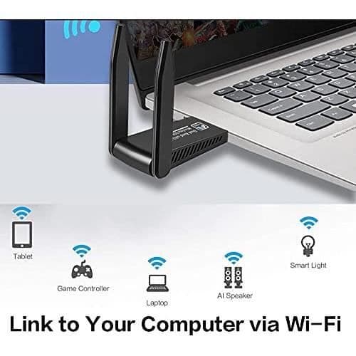 WiFi-adapter 1300 Mbps - Dualband-adapter - 5dBi-antenn - USB 3.0 - Enkel installation