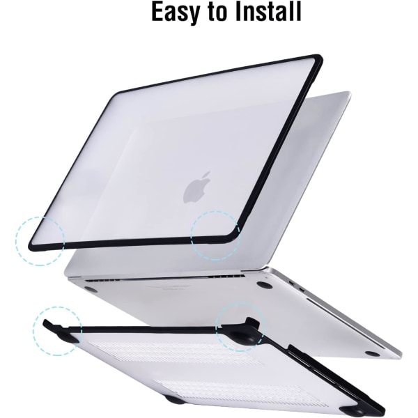 Fodral kompatibelt med Macbook Air 13 tum M1 A2337 A2179 A1932, släppt 2021-2018, frostat genomskinligt