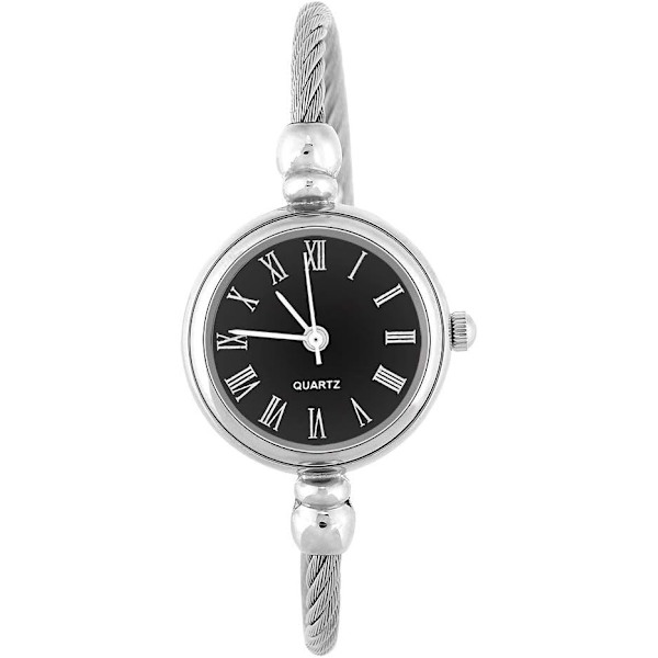 Kvinde Quartz Ure, Dame Analog Rund Legering Rem Åben Armbånd Wristwatch 1