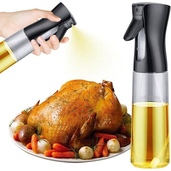 Matoljespray 220 ml, matoljesprøyte til airfryer, tilbehør til airfryer, svart