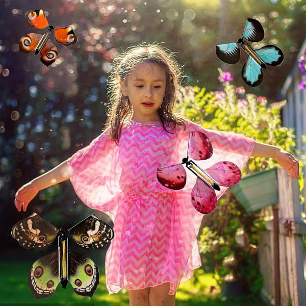 Wrap Magic Flying Butterfly Clockwork Rubber Band Powered Butterfly